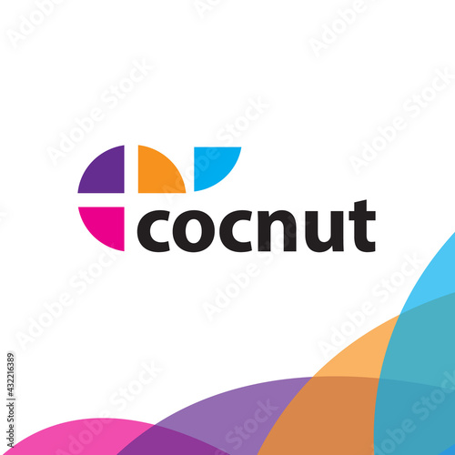 abstract turtle logo design and flat colorful logo concept 