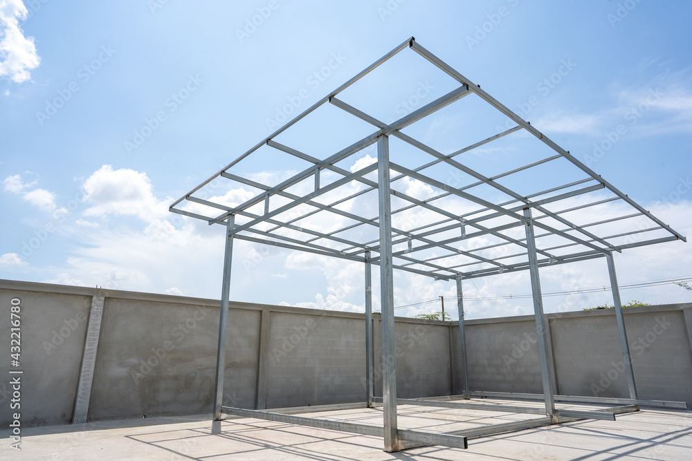Small house structure made of steel bar Small house structure made of steel bar
