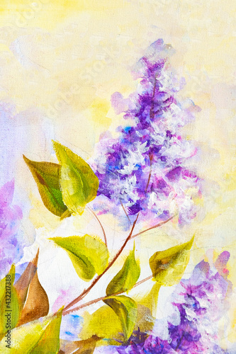 Lilacs in a Vase, oil painting on canvas