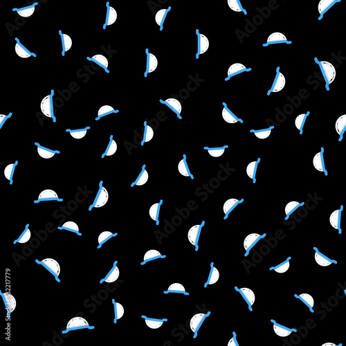 Line Kitchen colander icon isolated seamless pattern on black background. Cooking utensil. Cutlery sign. Vector