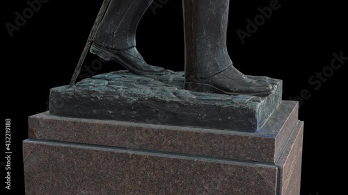 Frederick Douglass statue - rotation detail - 3d model animation on a black background photo