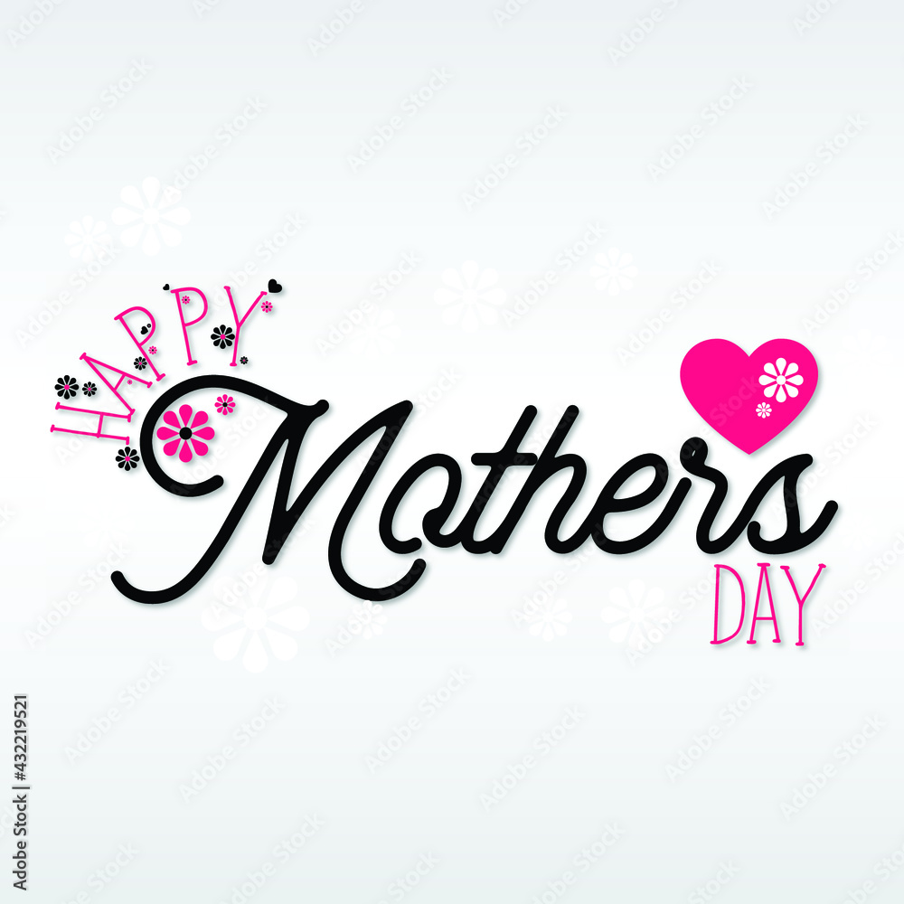 Mom's day. Women's Day. Vector flat illustration. Abstract backgrounds, patterns about mothers day. Hearts, abstract geometric shapes. Perfect for poster, label, banner, invitation.