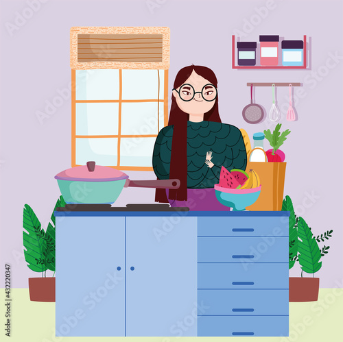 woman preparing food