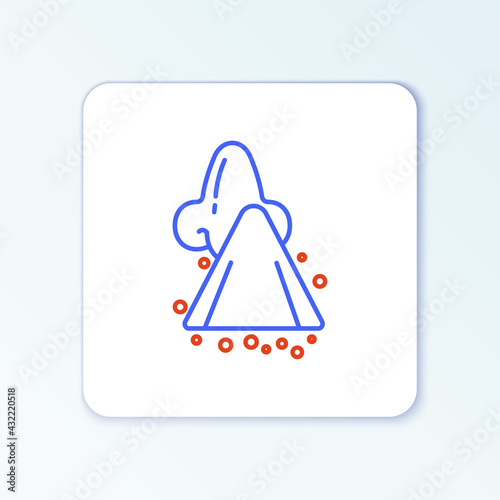 Line Runny nose icon isolated on white background. Rhinitis symptoms, treatment. Nose and sneezing. Nasal diseases. Colorful outline concept. Vector