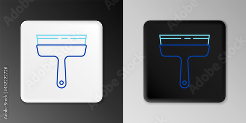 Line Cleaning service with of rubber cleaner for windows icon isolated on grey background. Squeegee, scraper, wiper. Colorful outline concept. Vector