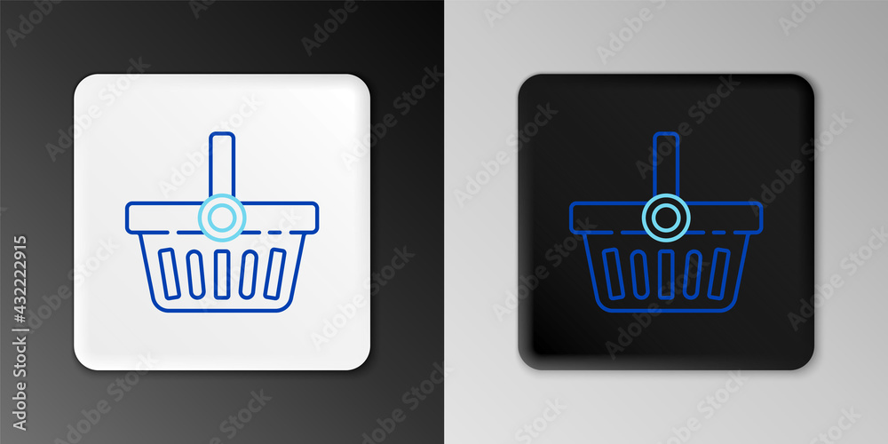 Line Shopping basket icon isolated on grey background. Online buying concept. Delivery service sign. Shopping cart symbol. Colorful outline concept. Vector Line Shopping basket icon isolated on grey background. Online buying concept. Delivery service sign. Shopping cart symbol. Colorful outline concept. Vector