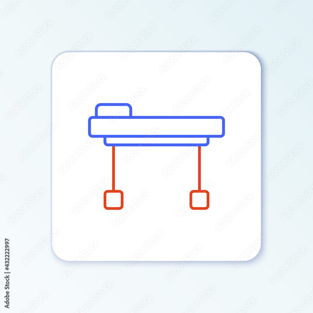 Line Stretcher icon isolated on white background. Patient hospital medical stretcher. Colorful outline concept. Vector Line Stretcher icon isolated on white background. Patient hospital medical stretcher. Colorful outline concept. Vector