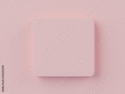 3d render top view of pink blank banner frame for mock up and display products with pastel background.