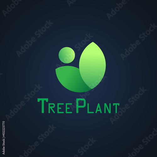 tree plant logo design green and nature color concept 