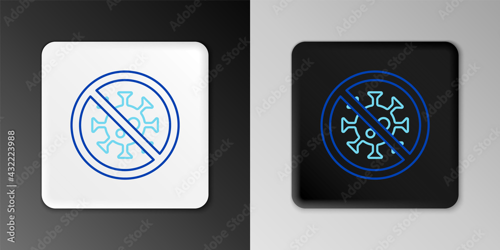 Line Stop virus icon isolated on grey background. Corona virus 2019-nCoV. Bacteria and germs, cell cancer, microbe, fungi. Colorful outline concept. Vector Line Stop virus icon isolated on grey background. Corona virus 2019-nCoV. Bacteria and germs, cell cancer, microbe, fungi. Colorful outline concept. Vector