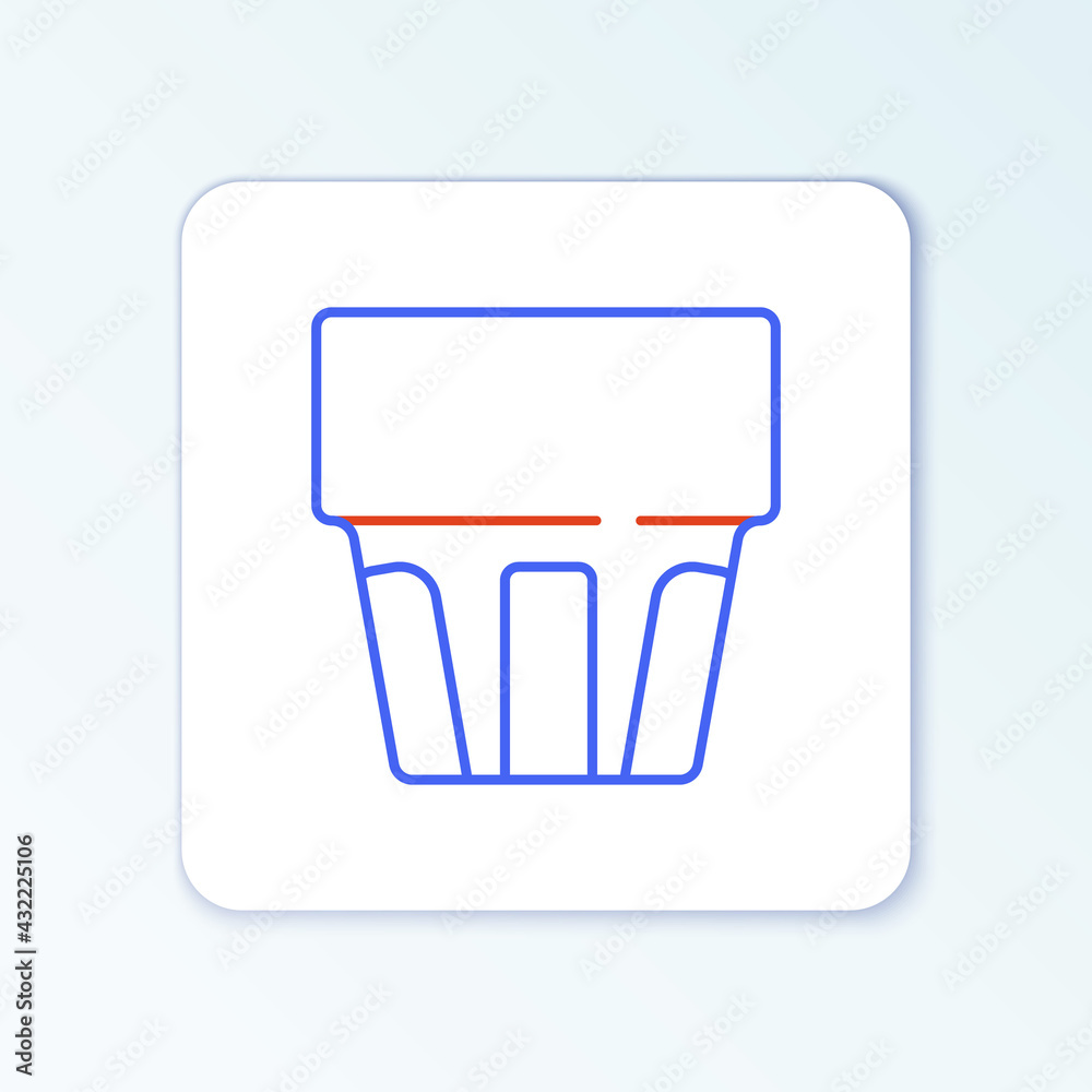 Line Glass with water icon isolated on white background. Soda drink glass. Fresh cold beverage symbol. Colorful outline concept. Vector