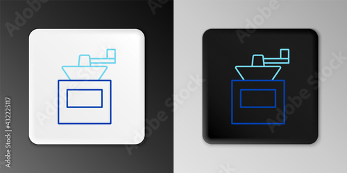 Line Manual coffee grinder icon isolated on grey background. Colorful outline concept. Vector