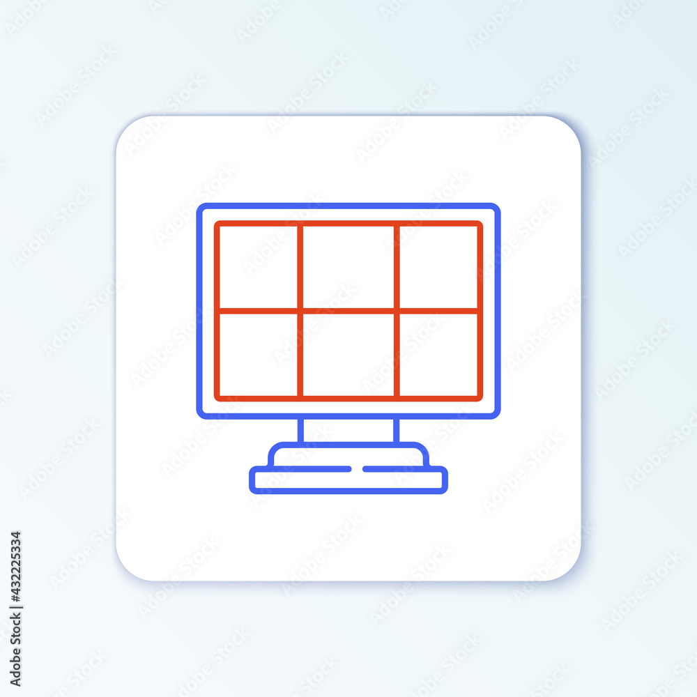 Line Solar energy panel icon isolated on white background. Colorful outline concept. Vector Line Solar energy panel icon isolated on white background. Colorful outline concept. Vector