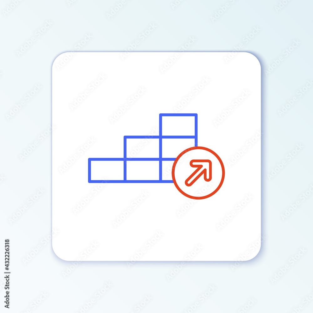 Line Financial growth icon isolated on white background. Increasing revenue. Colorful outline concept. Vector Line Financial growth icon isolated on white background. Increasing revenue. Colorful outline concept. Vector