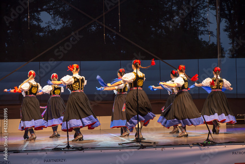 Koszecin, Poland, July 2, 2015: Concert of Song and Dance Ensemble SLASK