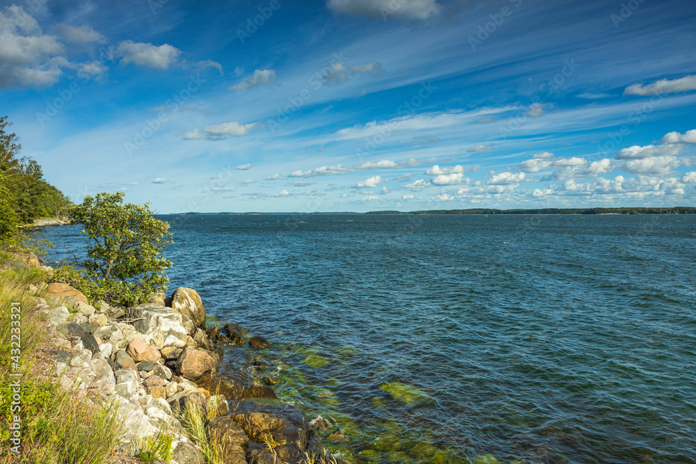 Beautiful view of coast line of Baltic sea. Gorgeous nature landscape backgrounds. Sweden. Beautiful view of coast line of Baltic sea. Gorgeous nature landscape backgrounds. Sweden.