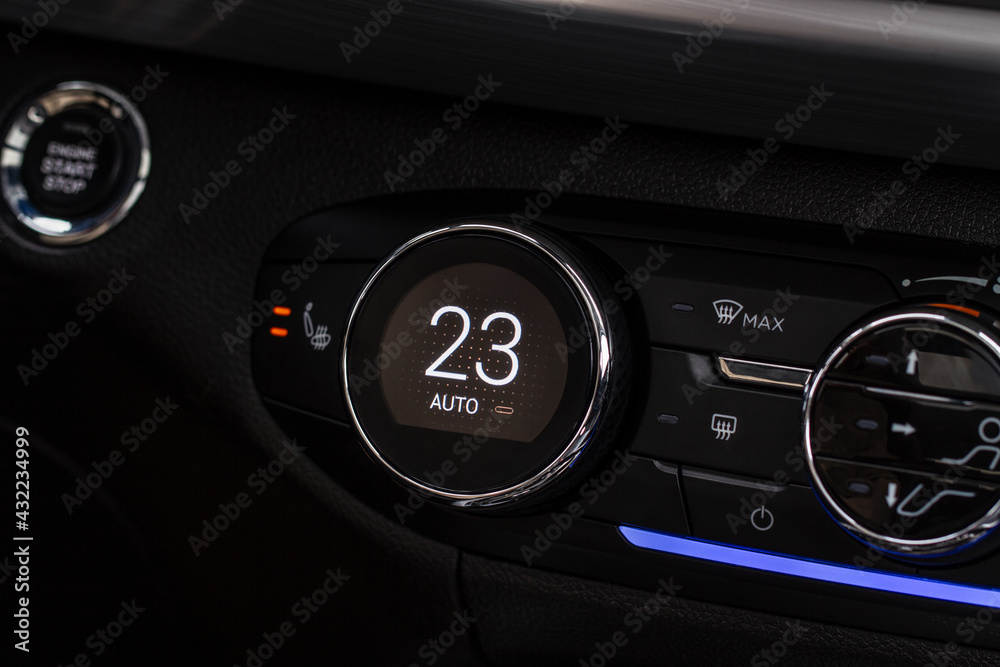 Digital control panel car air conditioner dashboard. Modern car interior  conditioning buttons inside a car close up view. Stock Photo | Adobe Stock