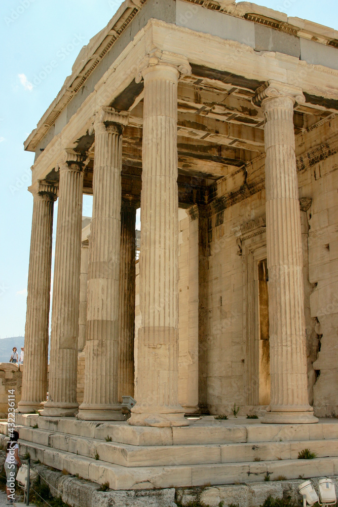 Obraz premium The Ruins in the historical city Athens Greece, the Parthenon, Acropolis, and Mars Hill