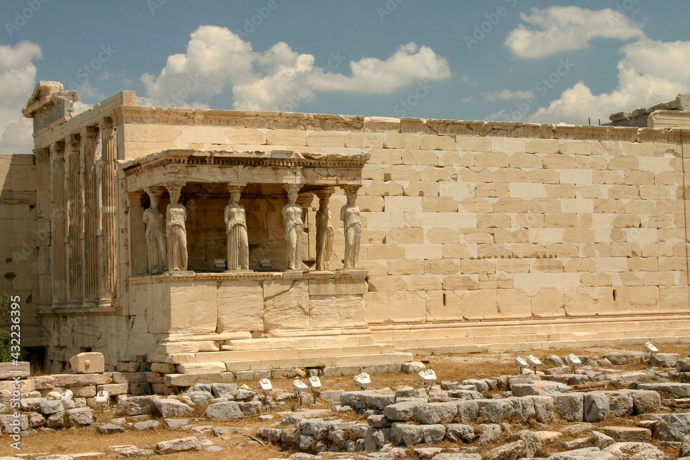 Obraz premium The Ruins in the historical city Athens Greece, the Parthenon, Acropolis, and Mars Hill