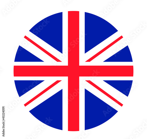 Great Britain flag circle vector. United Kingdom national symbol illustration. 