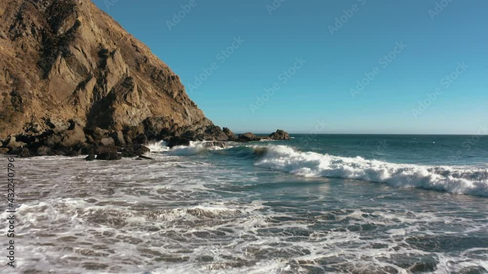 waves white water breaking at shore beach cliffs west coast california usa highway one travel aerial drone 4k waves white water breaking at shore beach cliffs west coast california usa highway one travel aerial drone 4k