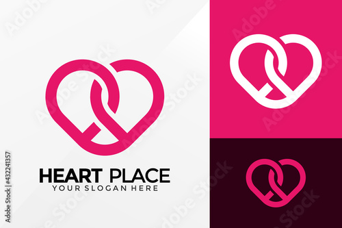 Heart Place Logo Design, Brand Identity logos vector, modern logo, Logo Designs Vector Illustration Template