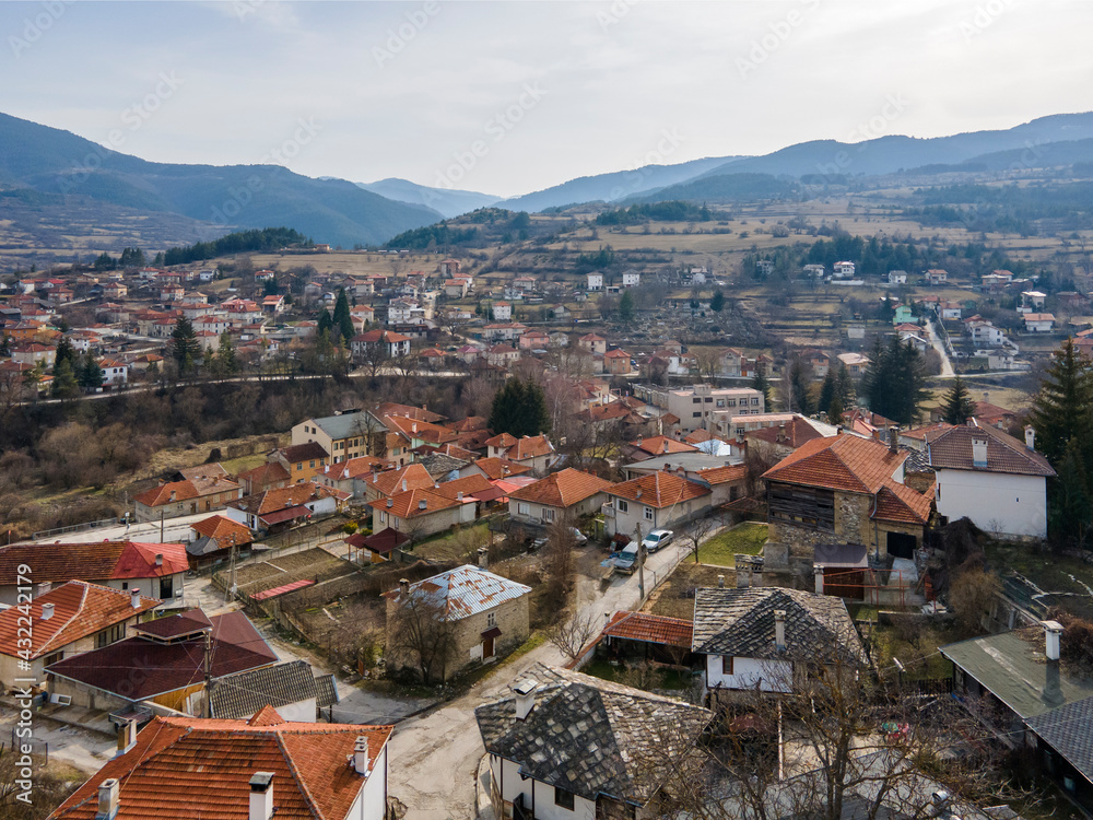 Aerial view of Village of Hvoyna,  Bulgaria