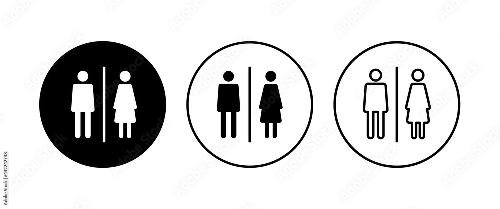Toilet icon set. restrooms icon vector. bathroom sign. wc, lavatory Toilet icon set. restrooms icon vector. bathroom sign. wc, lavatory