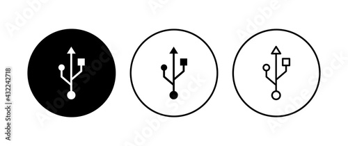 Usb icon set. Flash disk icon vector