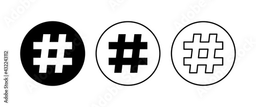 Hashtag icon set. hashtag symbol