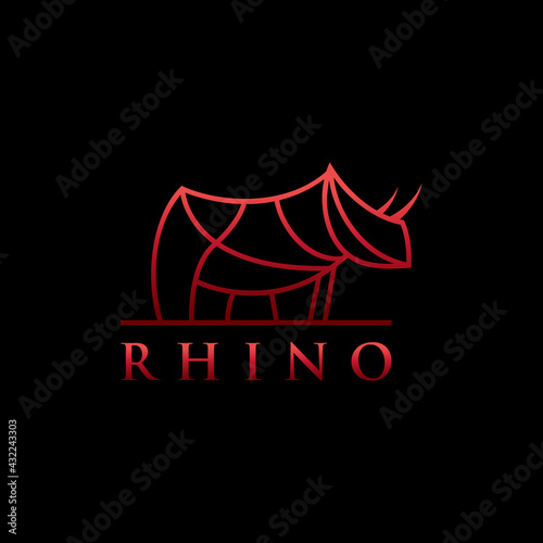 Rhino logo design minimalist vector