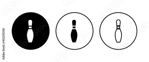 Bowling icon set. bowling ball and pin icon. bowling pins