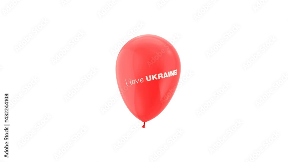 Ukraine Independence Day, National Day Celebration Balloon with Luma Matte and Green Screen.
