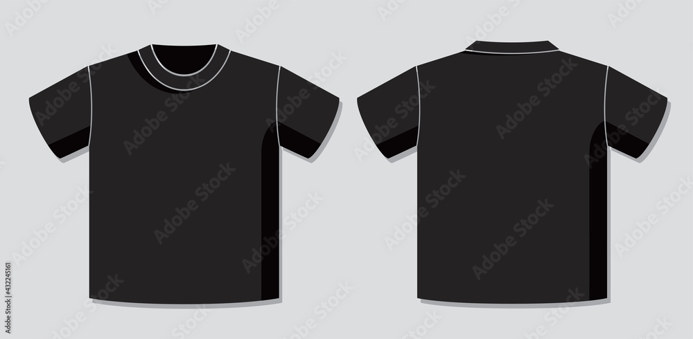 T-Shirt Template with Front and Back View of the Unisex Garment Design ...