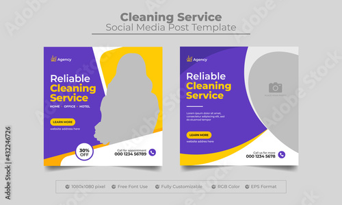 Cleaning service social media post and web banner or instagram post  bundle for cleaning business