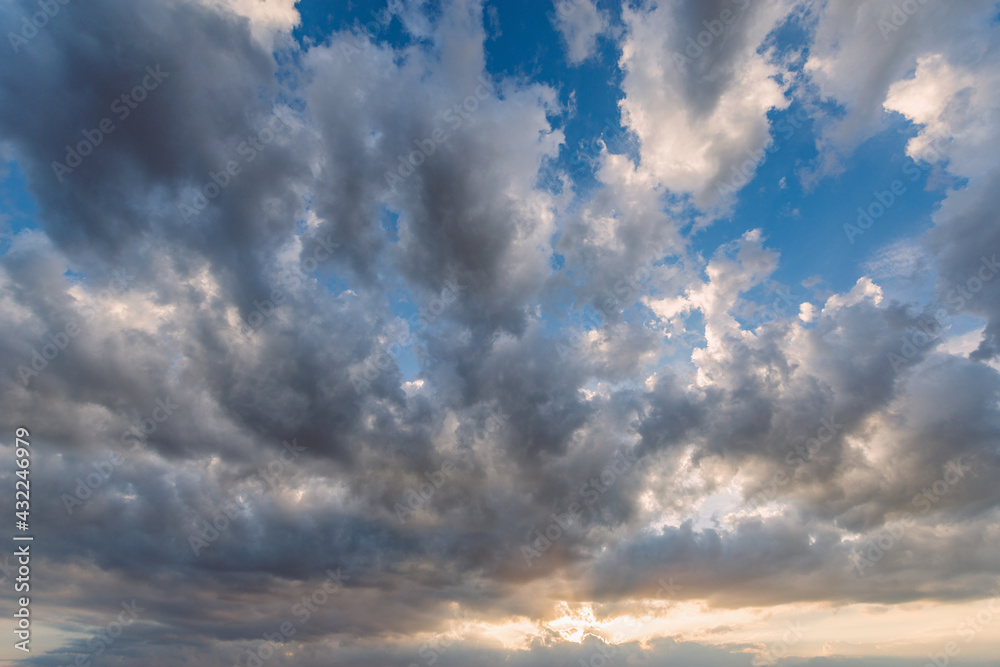 Fototapeta premium Amazing cloudscape on the sky at sunset time.