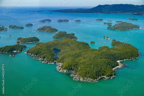 Stock Aerial Photo of the Broken Group Islands West Coast Vancouver Island British Columbia, Canada