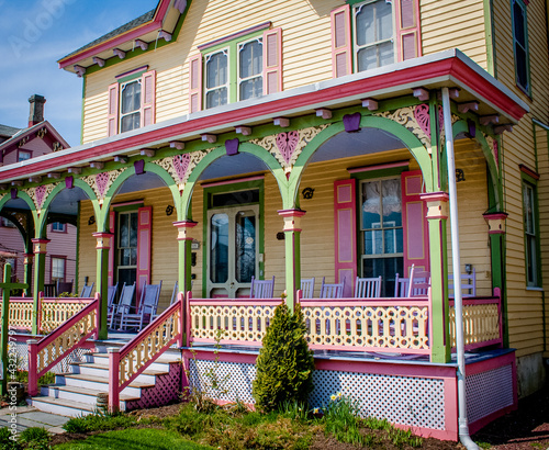Fotografie Brightly painted home in Cape May, New Jersey