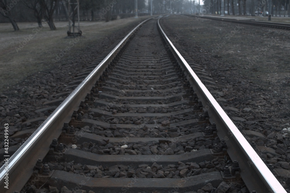 railroad tracks in the morning railroad tracks in the morning