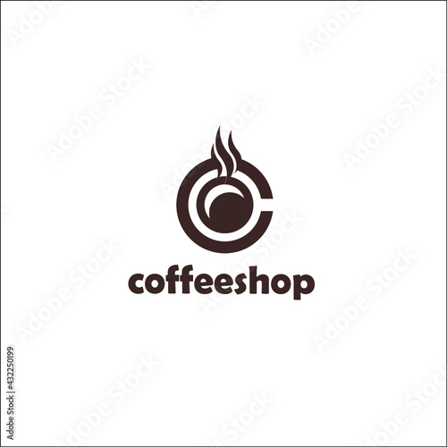 Coffee cafe logo design Vector