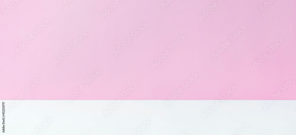 Background of a pink wall and the floor of the white.  ピンクの壁と白の床の背景素材