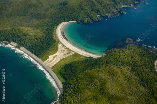 Stock Aerial Photo of Guiss Bay Cape Scott West Coast Vancouver Island British Columbia, Canada photo