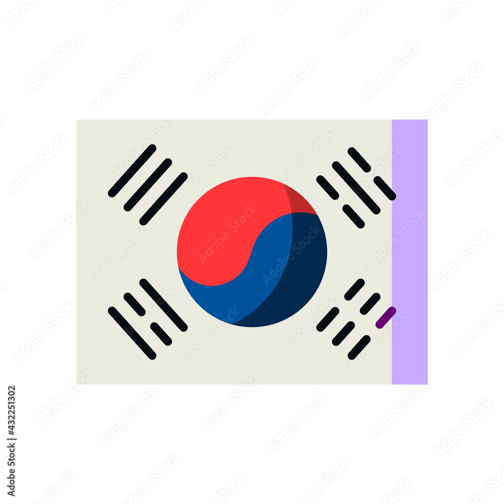 Isolated south korea flag icon Isolated south korea flag icon