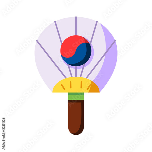 Isolated traditional hand fan icon