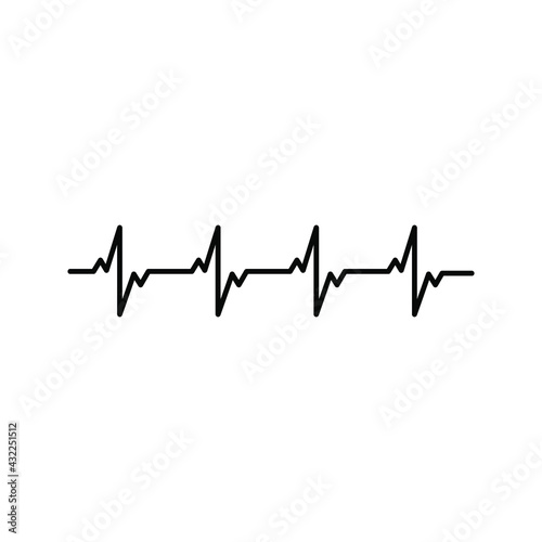 Heart cardiogram line. Vector illustration color editable