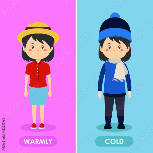 Characters Wearing Summer and Winter Outfits