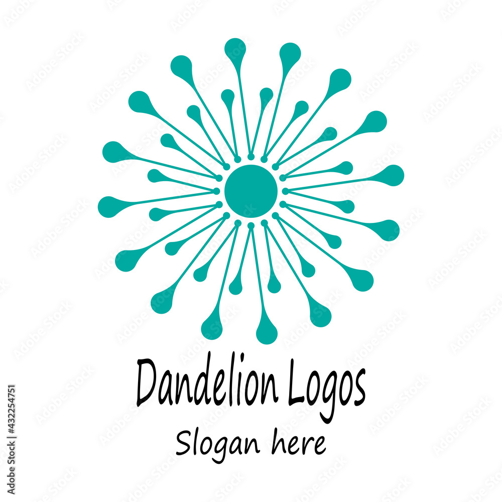 Dandelion vector icon design template Dandelion vector icon design template