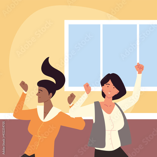 excited business women