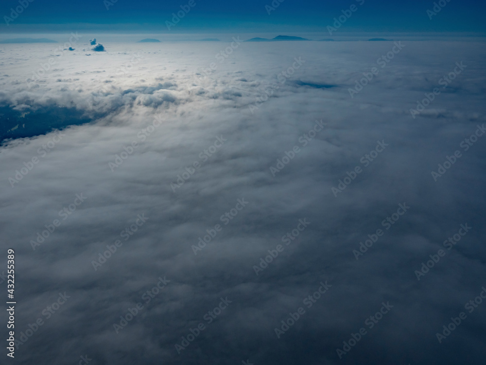 Stock aerial photo of low lying cloudN, Canada