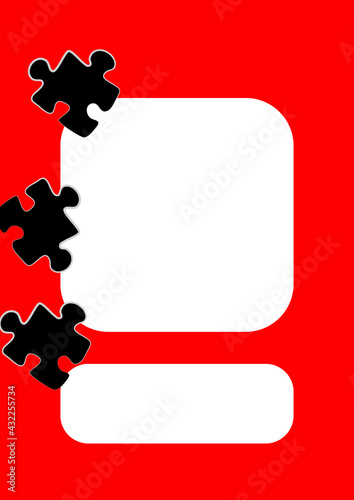 Vertical illustration format A4 - the design of the screen of the phone or tablet for inscriptions and photos